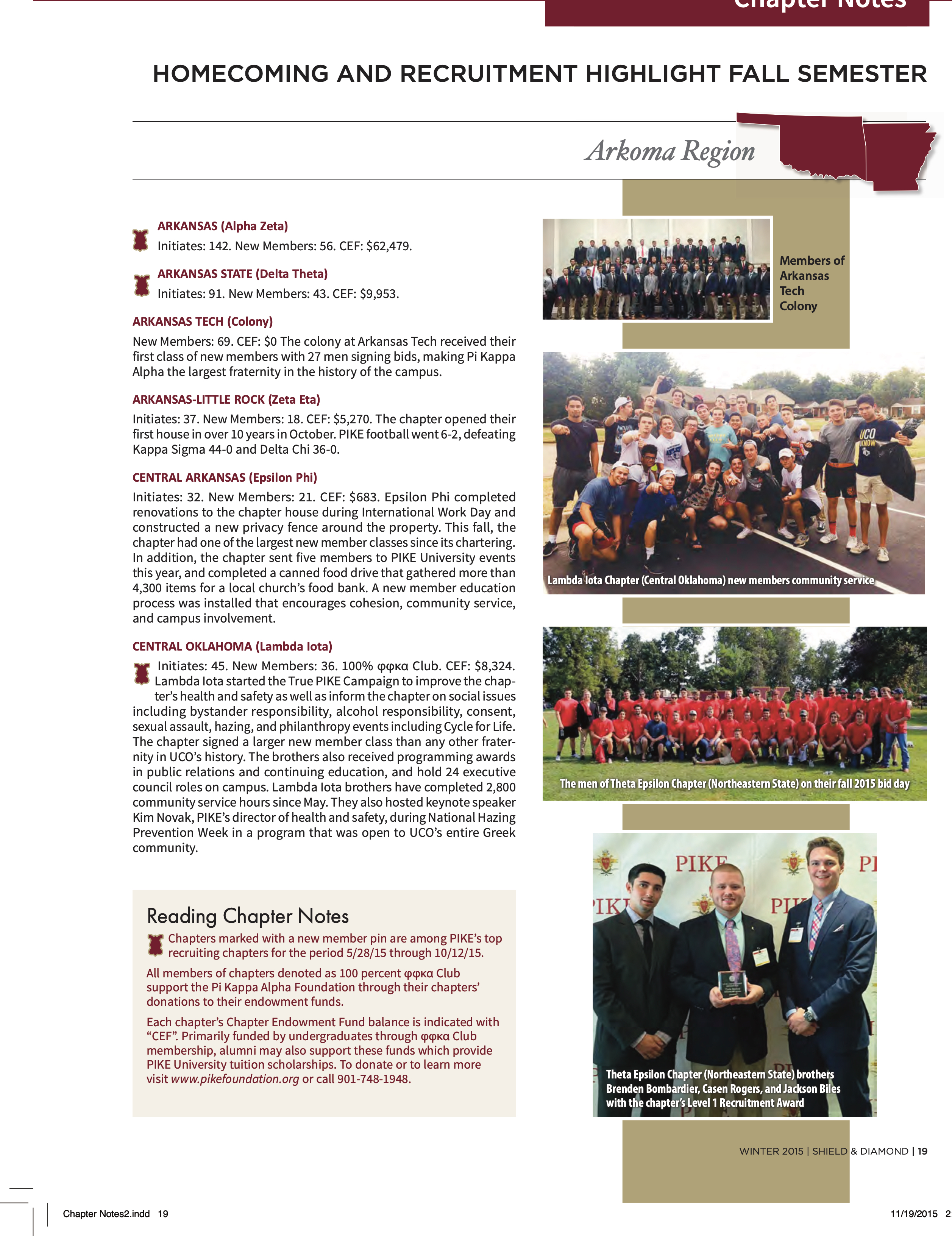 Chapter Notes, Winter 2015